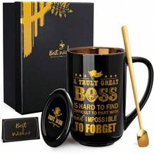 Boss Gifts For Men Women Best Boss Mug Thank You Gifts For Boss Male Female Ideal For Leader Birthday Retirement Farewell Office Leaving Appreciation 18Oz Large Gorgeous Ceramic Cup Black