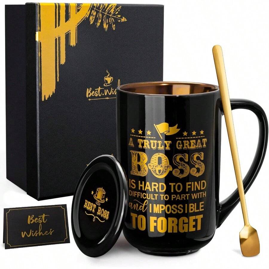 Boss Gifts For Men Women Best Boss Mug Thank You Gifts For Boss Male Female Ideal For Leader Birthday Retirement Farewell Office Leaving Appreciation 18Oz Large Gorgeous Ceramic Cup Black