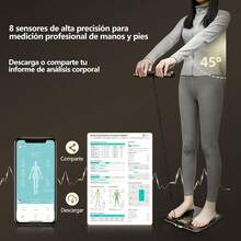 Bascula Digital Corporal, TXG Bascula Corporal con 8 Sensores de Alta Precisión y 20 Datos Relacionados, Bascula Inteligente con Pantalla, 396 Libras, Báscula Inbody Compatible con Android y IOS - 1 - Ver 2