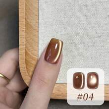10ML/piezas Esmalte de uñas de gel con efecto de ojos de gato, con ramas reales y hojas de jade, en colores otoñales e invernales, con destellos y puntas francesas negras, ideal para decoración de uñas en Navidad, Halloween y otros diseños en rojo, rosa - Multicolor - Ver 23