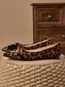 WHDXY 1 Pair Women's Pointed Toe Flats, Soft Leather Office Shoes, Versatile Loafers, Shallow Soft Bottom Fairy Style Flat Slip-On Commuting Shoes - 棕色 - 查看 3