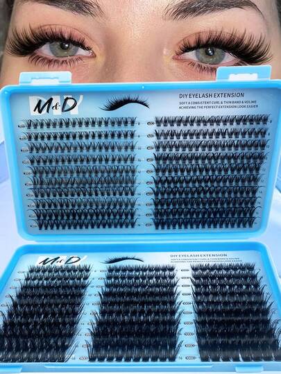 620 piezas/Set Pestañas postizas de gran capacidad con rizo D, libro de pestañas grandes, kit de extensión de pestañas 30D+40D+60D+80D+100D, crea maquillaje de ojos natural, 8-16 pulgadas de pelo sintético de visón 3D individual resistente al agua, set de pestañas individuales, portátil y reutilizable, adecuado para salidas diarias, vacaciones, maquillaje diario, cosplay, maquillaje completo y uso diario. Racimos de pestañas, pestañas individuales, pestañas postizas.