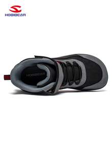 HOBIBEAR （如需宽松版型，建议选购大一码）青少年运动鞋，男女通用赤足鞋，宽鞋头设计，舒适步行鞋，魔术贴搭扣，橡胶鞋底，防滑透气，易穿脱，四季皆宜，校园服饰 - 黑色 - 查看 7