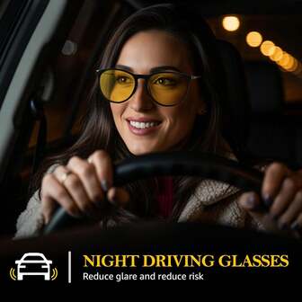 男女夜间驾驶眼镜，偏光夜视眼镜，减少夜间眩光