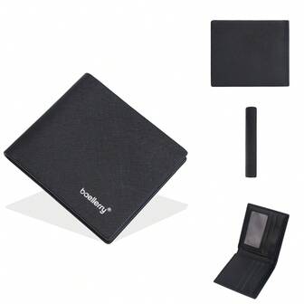 Billetera de cuero vintage corta para hombres 2026, cartera compacta multifunción con bloqueo RFID, monedero para tarjetas de identificación y documentos, billetera mini retro de estilo cruzado para viajes