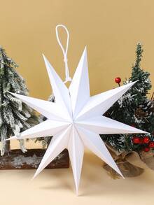 3pcs Christmas White Nine-Pointed Star Lights Paper Hanging Decoration, Paper Star Lantern, Christmas Background Decoration Hanging, Christmas Tree Nine-Pointed Star Lights Hanging Decoration, Winter Home Decorations, Christmas Tree Decoration, Christmas Theme Party Nine-Pointed Star Lights Shape Background Hanging Decoration Hanging, Christmas Gifts