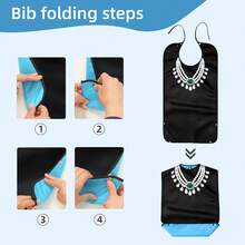 3pcs/Set High Quality Waterproof, Oil-Proof, Stain-Resistant Adult Bibs, With Snap Closure And Foldable Pocket, Elegant And Fashionable, Suitable For Elderly And Caregiving, All Season, Great Christmas Gift - Multicolor - View 8