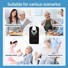 3pcs/Set High Quality Waterproof, Oil-Proof, Stain-Resistant Adult Bibs, With Snap Closure And Foldable Pocket, Elegant And Fashionable, Suitable For Elderly And Caregiving, All Season, Great Christmas Gift - Multicolor - View 9