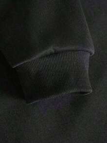 Men's Loungewear Faith Over Fear, Letter Print Pocket Hoodie, Men's Casual Long-Sleeve Drawstring Style, Autumn & Winter New-Unisex Loose-Fit Hooded Sweatshirt-K88Loose And Comfortable - 黑色 - 查看 4