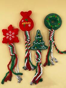 1 pezzo Pupazzo morbido con sonaglio, a forma di gatto o cane, come regalo per appassionati di gatti e cani o mamme di animali domestici, con atmosfera natalizia, corda mordibile per l'addestramento, la cura dentale e il gioco interattivo, come regalo per amanti di gatti e cani e mamme di animali domestici