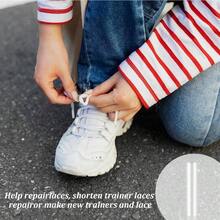 50 Pcs Shoe Laces Shrink Tubing, 0.2 Inch Shoe Lace Tips End, Plastic Hoodie String Ends Aglet Repair Kit Repairing And Shortening Shoelaces Shoelace Accessories - Initial - View 6