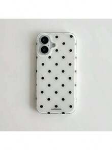 Fashionable Phone Case, Minimalist & Cute Black And White Polka Dot Pattern, Suitable For IPhone 11 To 17 Series Including Pro Max