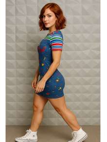 Women Short Dresses - Blue - View 2