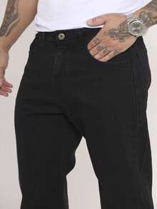 Men's Balao Jeans Oversize Wide Leg Pants Without Elastane - Black - View 2