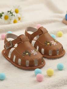 Baby Girls Sandals, Summer Shoes, First Steps, Summer Baby Girls Shoes - 駝色 - 查看 1