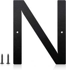 Números de casa de 6 pulgadas y letras de metal para carteles al aire libre, números de casa para exteriores, letras de dirección y números de aluminio para puerta, buzón, jardín, perfecto para el - La letra N - Ver 13