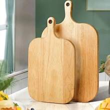 1 Stück Holz Schneidebrett, beidseitig verwendbares Hackbrett für den Haushaltsgebrauch, geeignet für Obst, Steaks, Fleisch, Gemüse, Käse, mit Griff, Sicherheits-Käse- & Wurstplatte, abwaschbare Obstplatte, Haushalts-/Studentenküchen-Zubehör, geeignet als Geschenk zu Weihnachten, Halloween, Erntedank, Herbstdekoration