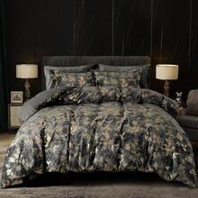 Queen Size 3pcs Ultra Soft Breathable Comforter Cover Set, Luxury Cozy Flannel Duvet Cover With Pillow Shams, 90" X 90", Dark Grey,  And  Bedding Collection - 灰色和金色(無被子) - 查看 1