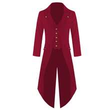 2025 COS Men's Overcoat Trench Coat Steampunk Gothic Style Jacket Vintage Dress, Role Play Costume Cosplay Outfit - 黑色 - 查看 3