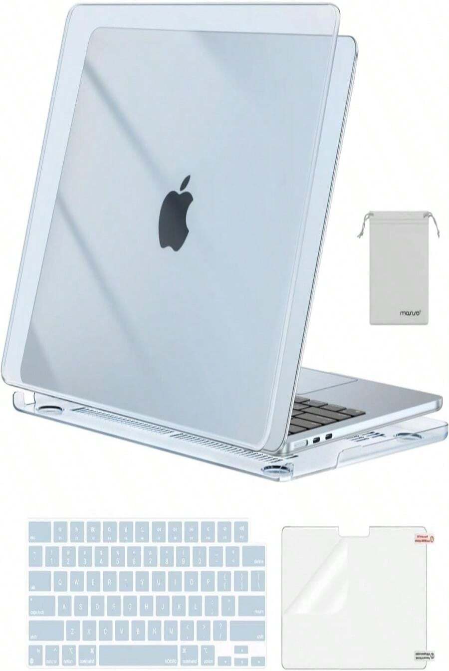 MOSISO Compatible With MacBook Air 13 Inch Case 2025 2024 2023 2022 M4 A3240 M3 A3113 M2 A2681, Plastic Hard Shell&Amp;Keyboard Cover&Amp;Screen Film&Amp;Pouch For MacBook Air 136 Inch Case, Crystal Clear - ColorP - View 1