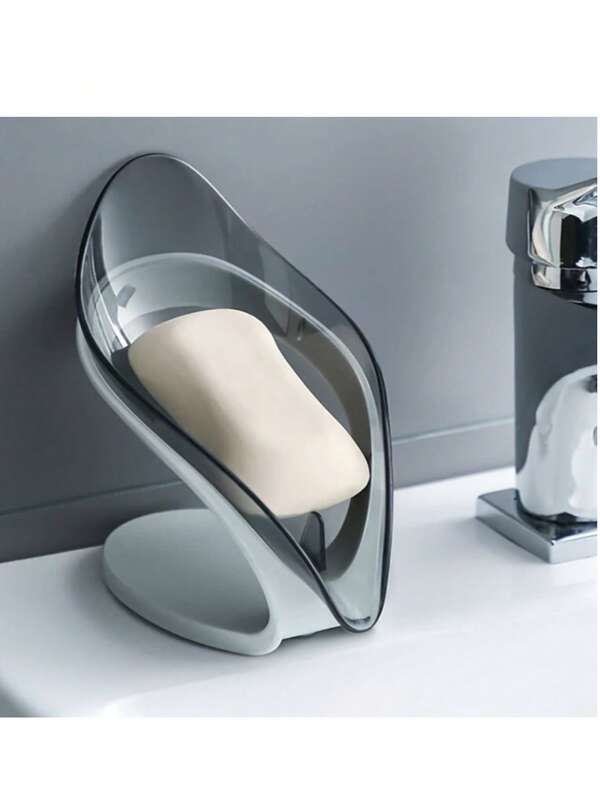 1 pieza Soporte de jabón en forma de hoja antideslizante, caja de jabón, caja de almacenamiento de platos de cocina, estuche de almacenamiento de drenaje de jabón, accesorios de baño