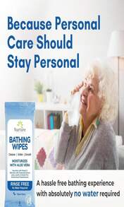 Nurture XL Rinse Free Bathing Wipes For Adults W_Aloe | Waterless Cleansing For Sensitive Skin | Disposable Adult Body Bath Wet Wipe For Disabled Bedridden | 48 Wipes - MàuA - Xem 3