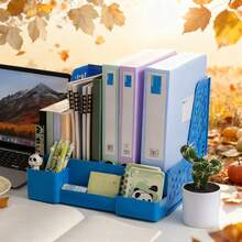 Desktop Book Stand Shelf, Document Organizer Rack, A4 File Holder - Multicolor - View 12