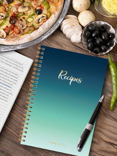 Trees NEW B5 Daily Recipe Journal Notebook, 1pc Easy-To-Write Colorful Hardcover Personal Family Cookbook Notes Photos For Healthy Lifestyle, 174 Pages,School & Office Supplies, Back To School