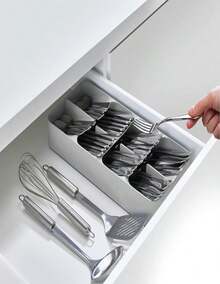 Joseph Joseph DrawerStore Compact Utensil Organizer For Kitchen Drawer Silverware, Flatware Tray, Small, Grey - ColorA - 查看 6