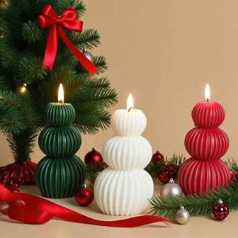 1pc Christmas, Holiday Celebration, Nordic Minimalist Wave Ball Shaped Artistic Scented Candle Creative Decor, Geometric Design; Decorative Art Piece Weight: Approx. 84g, Size: 5*9.5cm Home Decor Christmas Decorations Room Decor, Christmas Gifts