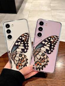 Una elegante funda para  con diseño de mariposas, adecuada para las series  16E/15/14/13/12/11/PRO/PLUS/PROMAX/MINI, compatible con las series  S/A/M/NOTE,  S/G/EDGE/E, Transsion SPARK/HANTOM/CAMON/INFINIX, las series Honor 400/PLAY/X/Y, las series OPPO Reno/A/F y los modelos de las series  14/Redmi/POCO/NOTE. Transparente, sencilla, elegante y duradera, fabricada con material TPU protector. Perfecta para San Valentín, Halloween, Navidad y otras ocasiones festivas: una opción ideal para uso personal o para regalar. - transparente - Ver 2