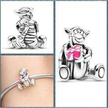 Jewelry Movie Heros Character Charms Women Bracelets And In 925 Sterling Silver,Mother's Day Birthday - 玫瑰金璀璨心形浮石吊墜 - 查看 2
