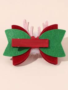 2 Stücke Weihnachts-Haarschleife für Mädchen, Weihnachts-Rentier-Bögen Haarspangen, vintage Samt-Bögen Haarspangen, rote Bögen Rentier Haarstyling-Clips mit flauschiger Ball Dekoration, Neujahrsgeschenk, Feiertags-Party Barrettes, Kinder Baby Haaraccessoires