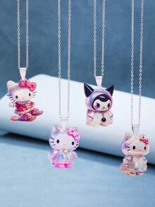 1pc Cute Cartoon Ice & Snow Sanrio Hello Kitty Pendant Necklace, Suitable For Daily Wear - Multicolor - View 1