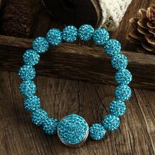 1pc New Fashionable Luxury Bohemian Style 10mm Bling Bling 6-Layer Clay Rhinestone Beaded Bracelet, Detachable Clay Rhinestone Clasp, Gift For Women