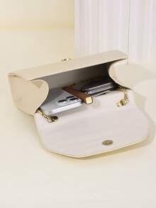 简约链条单肩斜挎包 小方包 时尚百搭手提包 小包 尽显女性气质，女士手提包 晚宴包 礼服手拿包 派对女孩手拿包 女士手拿包，适合派对、婚礼、舞会、晚宴/宴会等场合 - 杏色 - 查看 5