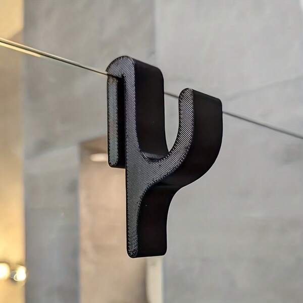 1pc Glass Door Shower Door Hook - No Drill Bathroom Storage Hook, Compatible With 8mm Glass Door, 3D Printed Shower Hook For Robe, Towel, Clothes - Space-Saving Modern Bathroom Storage - Easy Install Bathroom Accessory, Modern Design, Structure, Home Organization, Shower Door Bracket, Shower Door Clip, Shower Clamp, Bathroom Hook, Bathroom Towel Rack, Bathroom Towel Hanger, Hanging Hook, Towel Rack