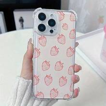 Funda transparente TPU con diseño de fresa, elegante y con esquinas reforzadas, resistente a caídas. Compatible con las series 17, 16 Pro, 11, 15 Pro, 14 Pro, SAM/X6A, X7B, X8B/90 Lite. - Colores mixtos 1 - Ver 1