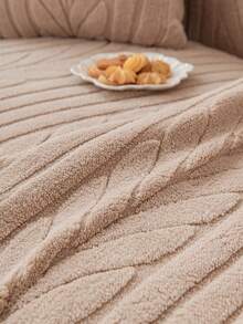 1 Stück einfarbige Plüsch Sofaüberwurf, weich & hautfreundlich, Jacquard Design, tierfreundlich, maschinenwaschbar, langanhaltend, Weihnachten Neujahr Feiertag Party Heimdekoration, Sofaschutz, passend für 1/2/3/4-Sitzer Sofa