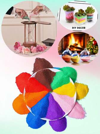 100g Colorful Wishing Sand, Available In A Variety Of Colors, Perfect For Diy Projects. Suitable For Sand Painting, Wedding Sand, Parent-Child Interaction, Wishing Bottle Making, Handicrafts, Indoor Diy Landscaping, Micro-Landscape Fine Sand, And Vase Filling. Perfect For Birthdays, Weddings, Parties, New Year's, And Christmas Decorations.