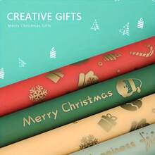 4pcs Christmas Gel Ink Roller Ball Pen Set, Quick Dry Plastic Pen, Medium Point, Cute Holiday Button Design, 0.5mm Black Ink, Holiday Gift Stationery, Christmas, New Year Gift