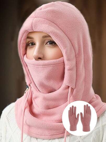 1pc/2pcs Unisex Hat Scarf Gloves Set, Warm Windproof Earflap Beanie For Winter, Suitable For Daily Use, Outdoor Travel, Hiking, Skiing, Gift, Holiday, Party