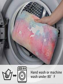 1 件可爱的夜光法兰绒毯子，秋冬热销美丽马图案，适用于床、沙发、椅子、柔软、蓬松、舒适、温暖、奢华的法兰绒毯子、旅行、户外、生日或周年纪念礼物 - 彩色 - 查看 5