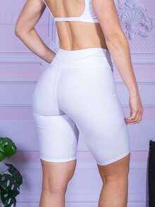 Women's Fitness Bermuda Shorts For Working Out Or Day To Day - 白色 - 查看 3