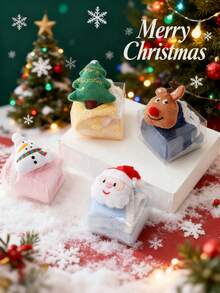 1 件/4 件圣诞节可爱柔软手巾，悬挂式吸水速干手巾，绣有圣诞树、雪人、圣诞老人、驯鹿图案 - 彩色 - 查看 11