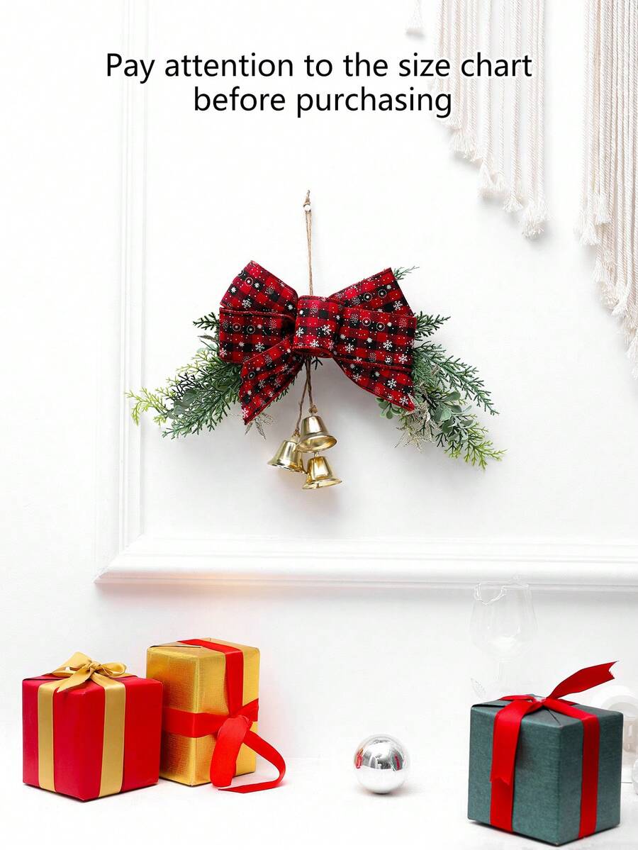 1 Piece Artificial Christmas Bell Hanging Decoration, Christmas Hanging Item For Wedding Parties And Indoor Decoration, Festival Party Gift, For Hanging, Valentine's Day Decoration, Home Aesthetics Room Decoration, Wall Hanging.
