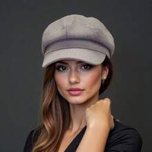 时尚纯色羊毛报童帽，秋冬英伦复古八角艺术家贝雷帽，百搭