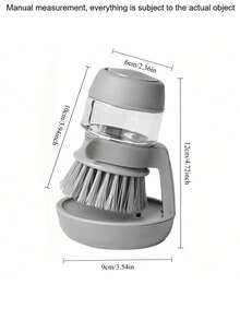 1PC Press-Type Kitchen Dish Brush With Handle, Kitchen Scrub Brushes For Cleaning, Dish Scrubber With Nylon Bristles For Sink, Pots, Pans, Grease Cleaner For Pots Pans & Dishes Multipurpose Cleaning Tool,Bottle Brush,Kitchen Accessories