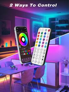 HBOWMDJIA 3ft-100ft LED Strip Lights For Home Decor, Smart Lighting With App Remote Control, Timing, Adjustable Brightness, Built-In Mic Music Sync Color Changing, LED Lights For Room, Bedroom Decor, Birthday Party, TV Backlight, Gaming Accessories, Halloween Decor, Christmas Decor And Gifts - 多色光 - 查看 8
