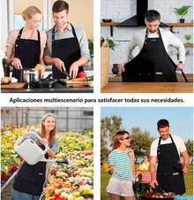 Delantal Mandil De Cocina Chef Trabajo Multiusos Ajustable e Impermeable - 1 - Ver 8